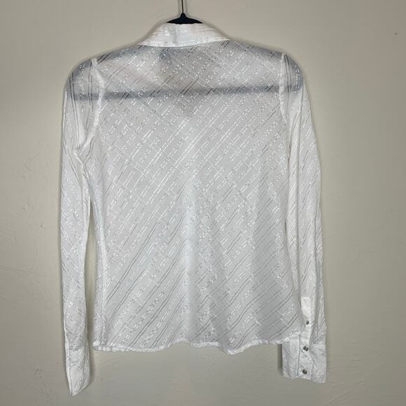 Vanity White Western Snap Front Shirt Sz Small - Picture 6 of 8